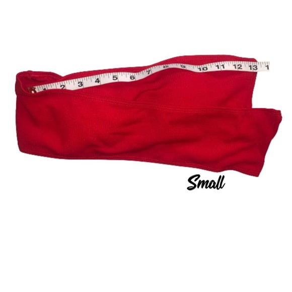 🎉HP🎉 Red Off Shoulder Ribbed Bikini Bandeau - Picture 4 of 13